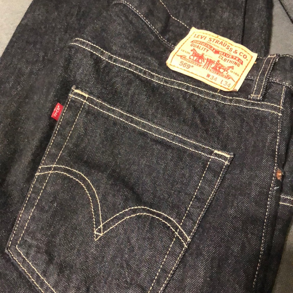 Men’s Black Levi Jeans - Loose Straight - W34 L34